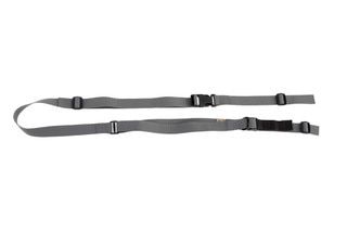 Forward Controls Design 2-point carbine sling. Grey with black tab.